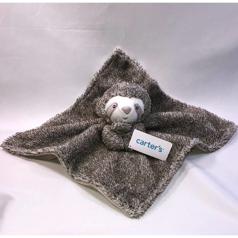 New Carter’s Brown Sloth Security Blanket Lovey Nunu Plush Baby Toy